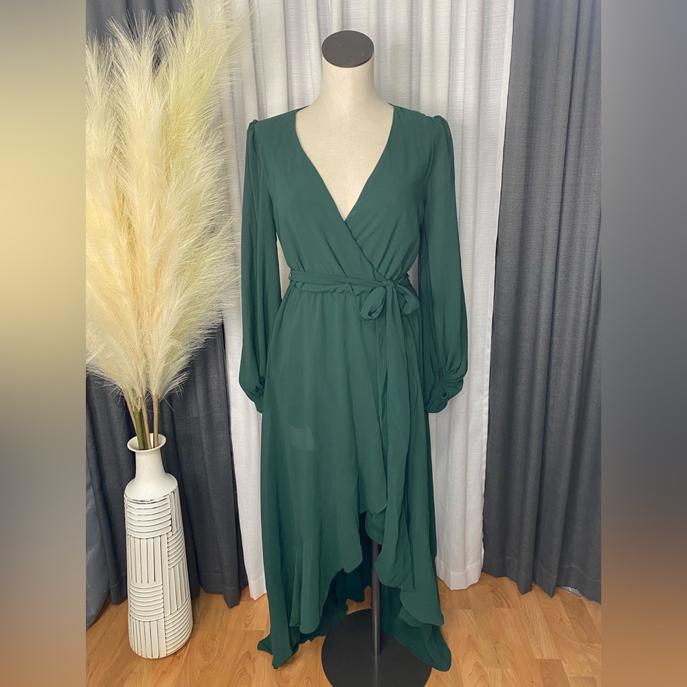 Hunter green maxi dress